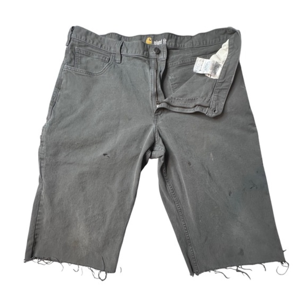 Carhartt Shorts Mens 38 Gray Relaxed Fit Cut Off Canvas Workwear 102517-039